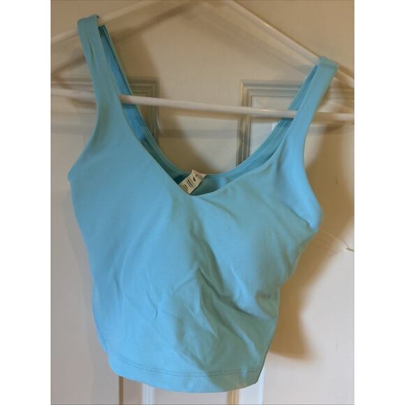 LULULEMON Align Tank Top Blue Crop Active Built in Padded Bra size 2 New - Picture 1 of 9